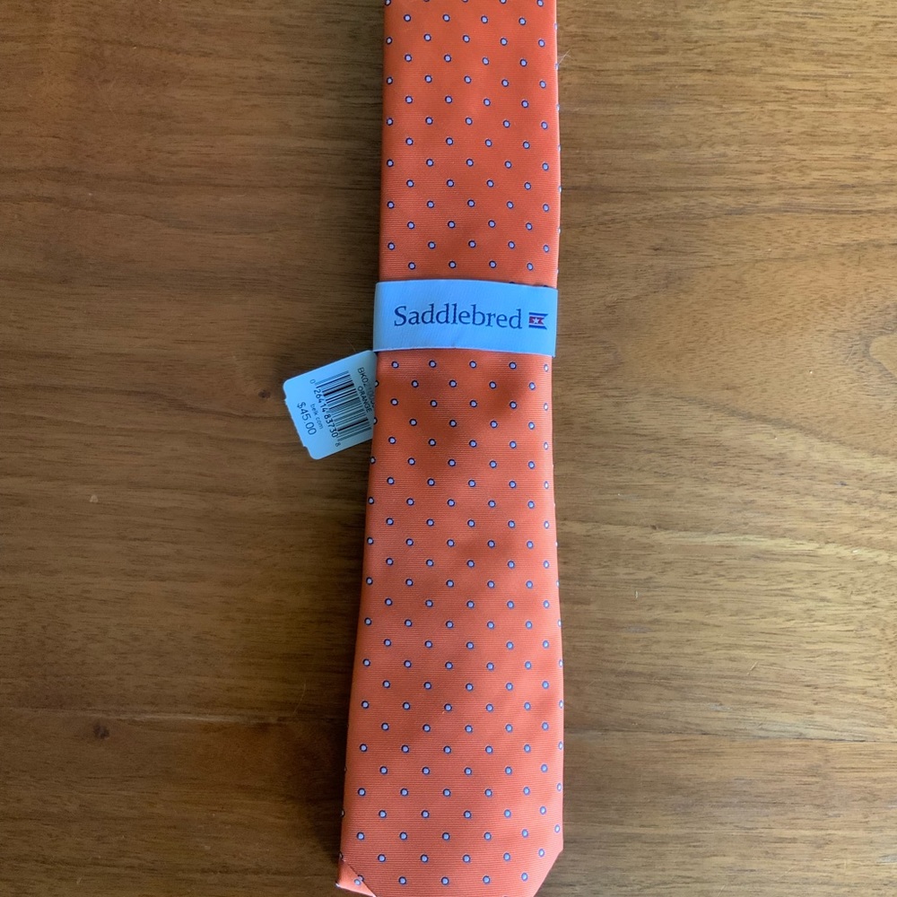 Orange polka dot Saddlebred necktie